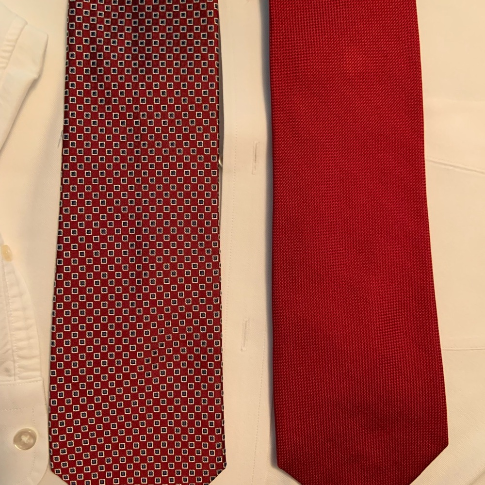 Jos. A. Bank Red and Geometric Pattern Silk Ties